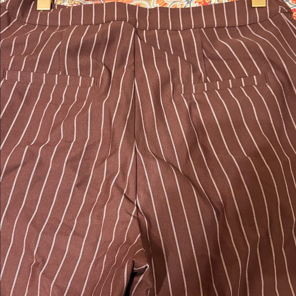 N by NAKED WARDROBE BROWN PINSTRIPE PANTS- size medium - Picture 4 of 7